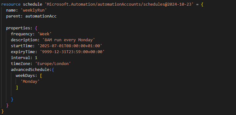 runbook schedule